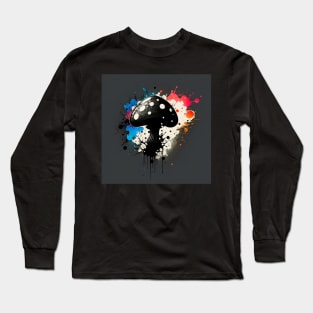 Cosmic Mushroom Two Splatter Paint Long Sleeve T-Shirt